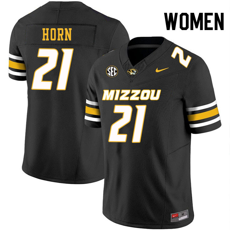 Women #21 Sam Horn Missouri Tigers College Football Jerseys Stitched-Black